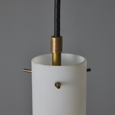 Stilux Milano 1950s Stilux Milano Opaline Glass Brass Pendant