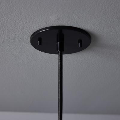 Stilux Milano 1950s Stilux Milano Opaline Glass Perforated Painted Metal Pendant