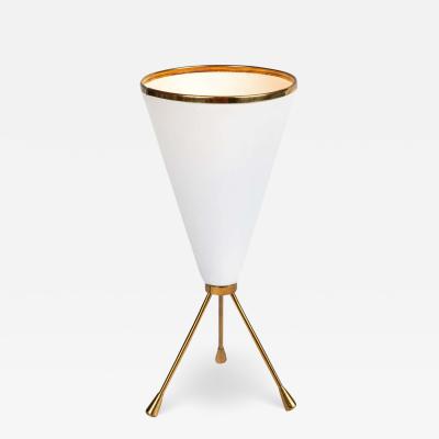 Stilux Milano 1950s Stilux Milano White Cone Tripod Table Lamp
