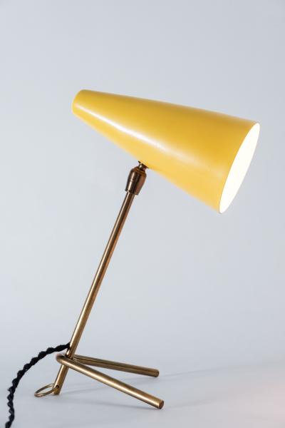 Stilux Milano 1950s Stilux Milano Yellow Conical Table Lamp