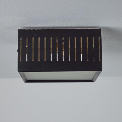 Stilux Milano 1950s Stilux Perforated Metal Glass Ceiling Lamp In The Manner of Bruno Gatta