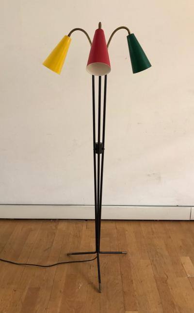 Stilux Milano 1950s Three Cones Floor Lamp