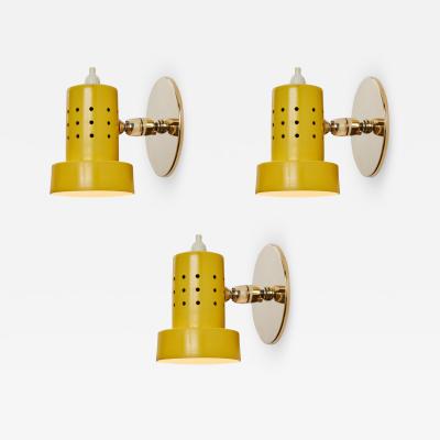 Stilux Milano 1960s Stilux Milano Perforated Yellow Articulating Sconce