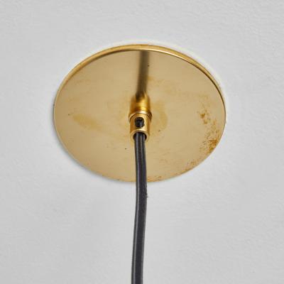 Stilux Milano 1960s Stilux Milano Yellow Painted Metal Opaline Globe Glass Pendant Lamp