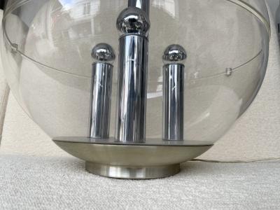 Stilux Milano Large Space Age Lucite and Metal Ball Lamp Italy 1970s