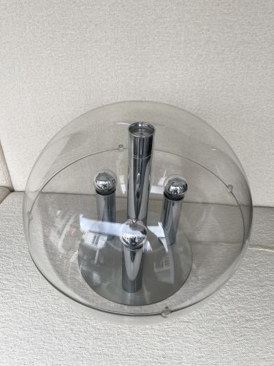 Stilux Milano Large Space Age Lucite and Metal Ball Lamp Italy 1970s