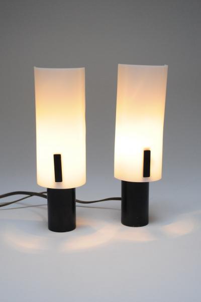 Stilux Milano Pair of Vintage Italian Acrylic and Metal Wall Scones Table Lamps by Stilux