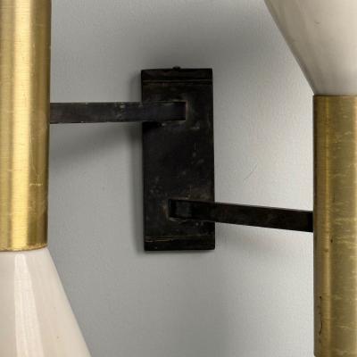 Stilux Milano Stilux Italian Mid Century Modern Wall Sconces Brass Aluminum Italy 1960s