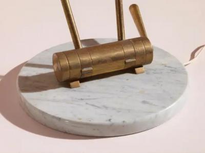 Stilux Milano Stilux Swivel and Pivoting Floor Lamp Made of Brass and Marble Italy 1950s