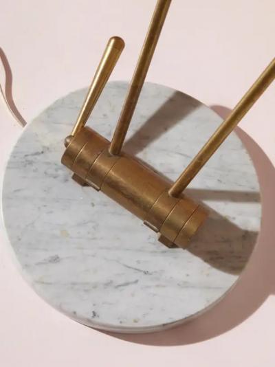 Stilux Milano Stilux Swivel and Pivoting Floor Lamp Made of Brass and Marble Italy 1950s