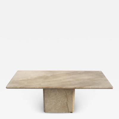 Stone International Italian Post Modern Polished Beige or Cream Marble Pedestal Dining Table C I M