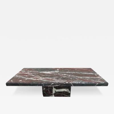 Stone International Vintage Italian Coffee Table in Rosso Levanto Marble 1970s