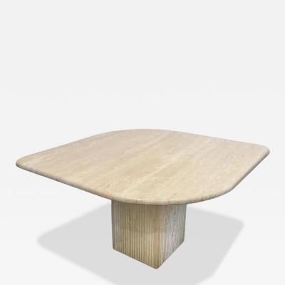 Stone International Vintage Stone International Eye Shape Italian Travertine Table 1980s
