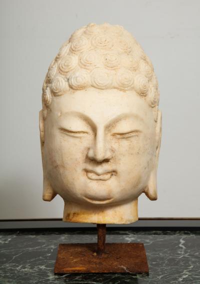 Stone Sculpture of Buddha Head