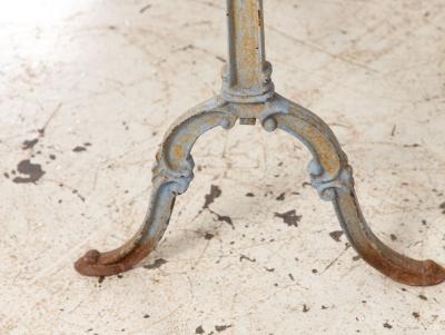 Stone Topped Dining Table with Blue Trestle Iron Base France mid 20th c