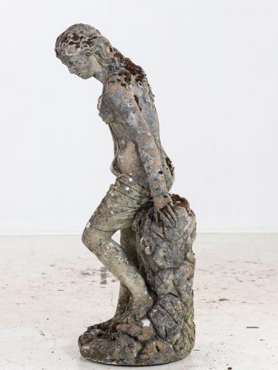 Stone Weathered Garden Statue of Maiden or Goddess England Mid 20th C