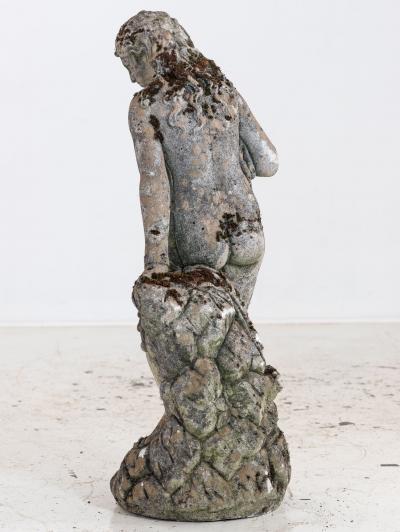 Stone Weathered Garden Statue of Maiden or Goddess England Mid 20th C