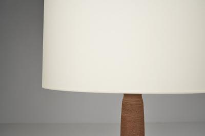 Stoneware Floor Lamp with Abstract Relief Pattern Scandinavia Mid 20th Century