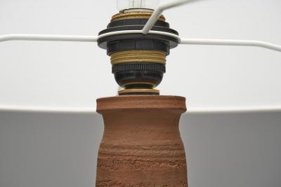 Stoneware Floor Lamp with Abstract Relief Pattern Scandinavia Mid 20th Century