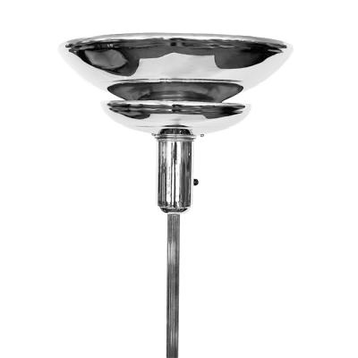 Streamline 1930s Chrome Two Tier Torchiere Floor Lamp
