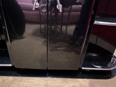 Streamline Art Deco Bar Cabinet Metal Chrome