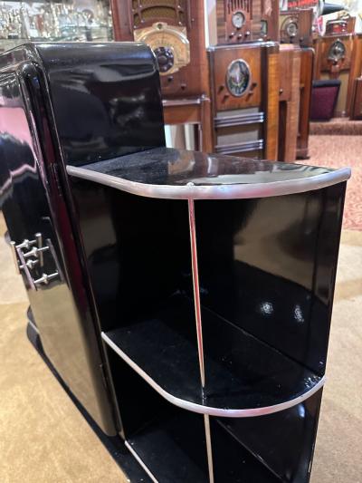 Streamline Art Deco Bar Cabinet Metal Chrome