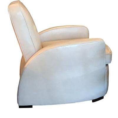 Streamline Art Deco Leather Lounge Chair