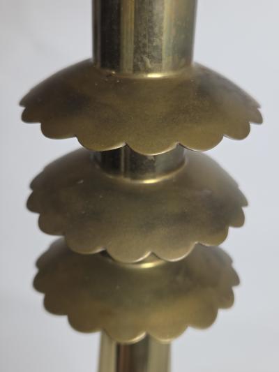 Streamlined Chinoiserie Twin Column Temple Gate Table Lamp c 1950s