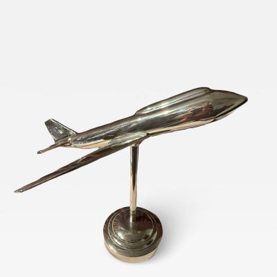 Streamlined Chrome Airplane Sculpture in the Art Deco Style