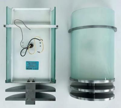 Streamlined Moderne Stainless Indoor Outdoor Wall Sconces Pair