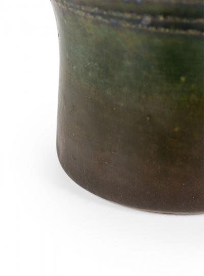 Strehla Keramik East German Mid Century Multi Tonal Green Glazed Circle Design C