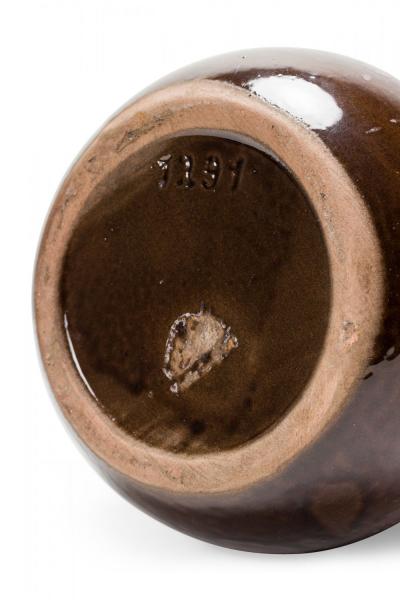 Strehla Keramik East German Mid Century Ribbed Multi Tonal Brown Glazed Ceramic