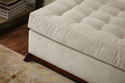 Strie Velvet Tufted Ottoman