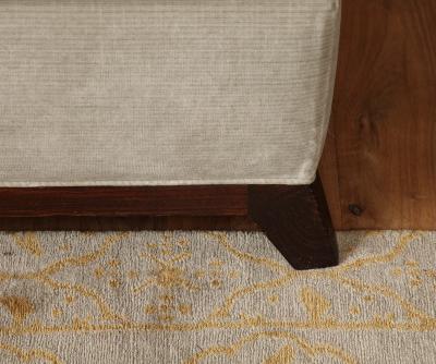 Strie Velvet Tufted Ottoman