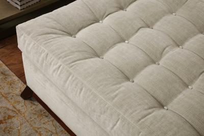 Strie Velvet Tufted Ottoman