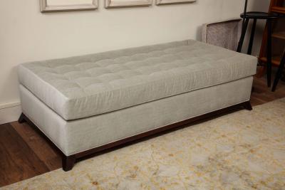Strie Velvet Tufted Ottoman