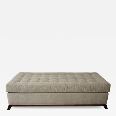 Strie Velvet Tufted Ottoman