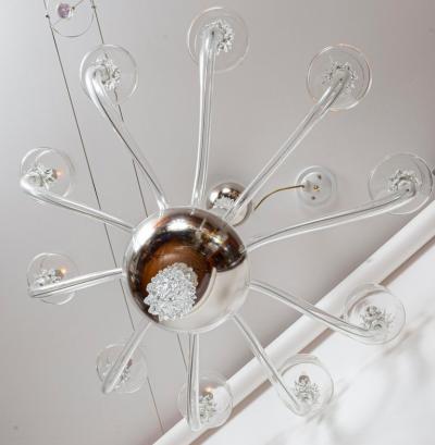 Striking Modern Venetian 10 Arm Crystal Chandelier Contemporary