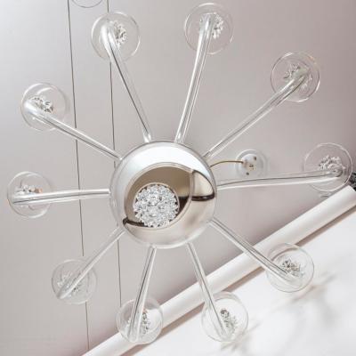 Striking Modern Venetian 10 Arm Crystal Chandelier Contemporary