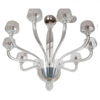 Striking Modern Venetian 10 Arm Crystal Chandelier Contemporary