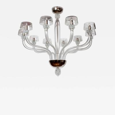 Striking Modern Venetian 10 Arm Crystal Chandelier Contemporary