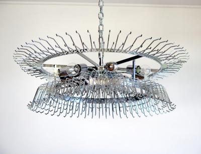 Striking Multicolor Triedi Crystal Prism Chandelier