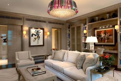 Striking Multicolor Triedi Crystal Prism Chandelier