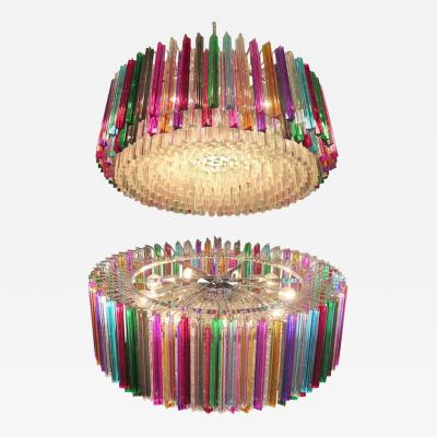 Striking Multicolor Triedi Crystal Prism Chandelier