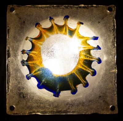 Striking Original Pair of Patchwork Sconces by Toni Zuccheri for Venini 1970s