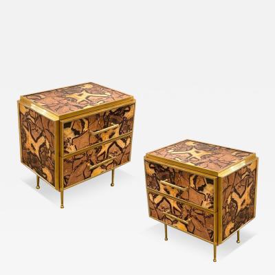 Striking Pair of Mid Century style Night Stands or Side Tables