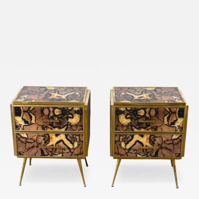 Striking Pair of Mid Century style Night Stands or Side Tables