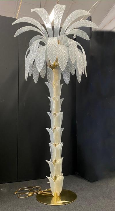 Striking Palmette Murano Glass Floor Lamp