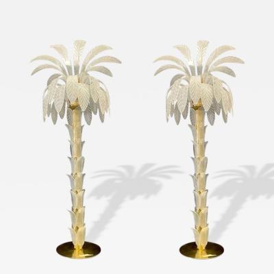 Striking Palmette Murano Glass Floor Lamp