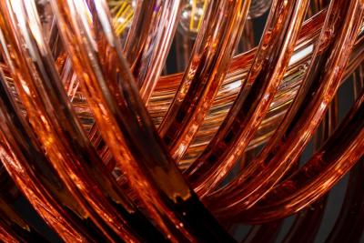 Striking Pink Murano Curvati Ceiling Light or Flush Mount 1990